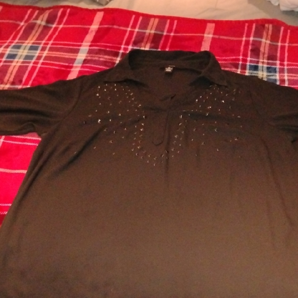 Style & Co. Black Blouse with Studded Detail